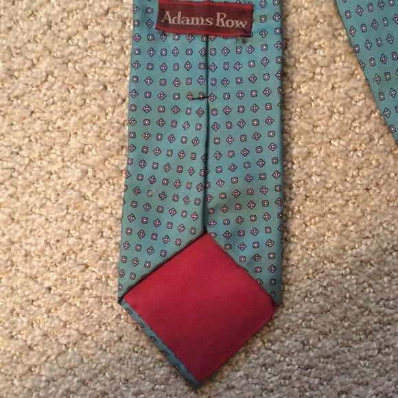 5/$15 Adams Row Teal and Red Patterned Tie - Picture 3 of 3